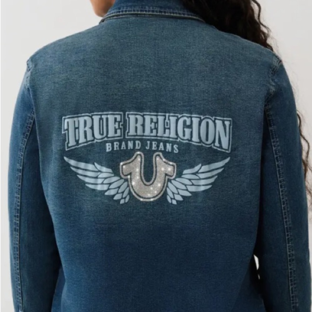 TRUE RELIGION Georgia Denim Glitter Shirt - Picture 3 of 16
